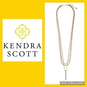 KENDRA SCOTT JACK VINTAGE GOLD MULTI STRAND NECKLACE IN CHARCOAL GRAY CRYSTAL